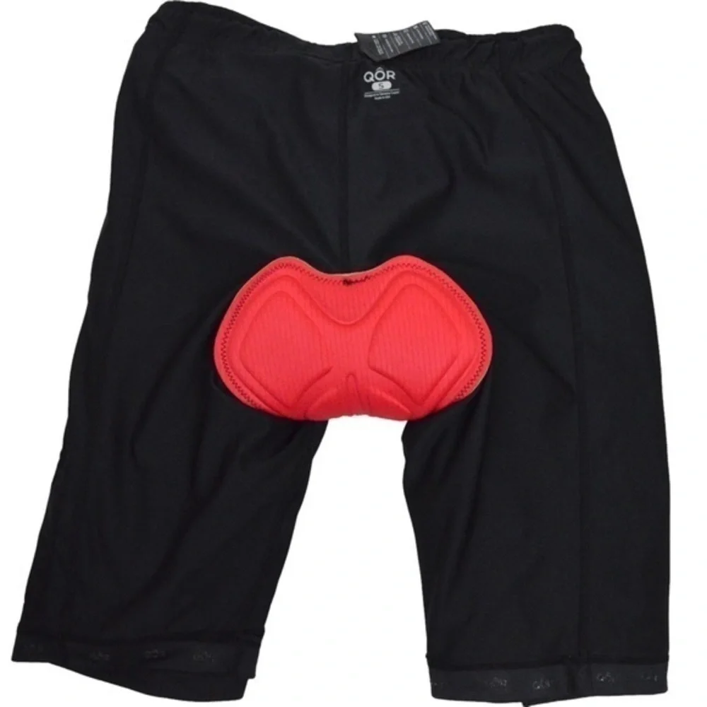 QOR Men’s Padded Cycling Shorts, Deep Charcoal Gray/Black -‎ Size Small